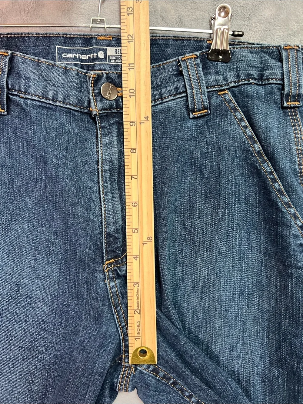 Carhartt Rugged Flex Relaxed Fit Utility Jeans Mens 32x30 Blue Work Denim BD2808